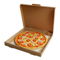 Pizza in a Takeout Box Minimalist 3D Rendering And Smooth Renderer png