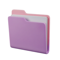 File Folder Icon Minimalist 3D Rendering in Soft And Smooth Renderer png