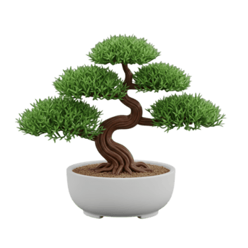 bonsai träd minimalistisk 3d tolkning i en mjuk och slät renderare png