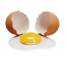Cracked Egg with Yolk Minimalist 3D Rendering Soft And Smooth Renderer png