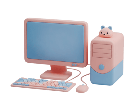 Desktop Computer minimalistisch 3d Rendern im ein Sanft und glatt Renderer png