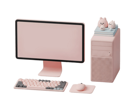 Desktop Computer minimalistisch 3d Rendern Sanft und glatt Renderer png