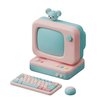 Desktop Computer minimalistisch 3d Rendern im glatt Renderer png