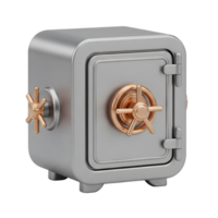 Closed Metal Safe Minimalist 3D Rendering in a Soft And Smooth Renderer png