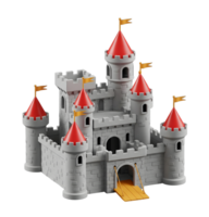 Fantasy Castle Minimalist 3D Rendering in a Soft And Smooth Renderer png