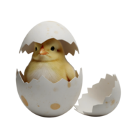 Cute Chick Hatching from an Egg Minimalist 3D Rendering in Soft And Smooth Renderer png