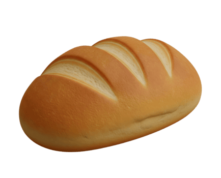 Fresh Bread Minimalist 3D Rendering in Soft And Smooth Renderer png