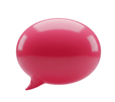 Red Speech Bubble Minimalist 3D Rendering in a Soft Smooth Renderer png