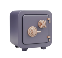 Closed Metal Safe Minimalist 3D Rendering And Smooth Renderer png