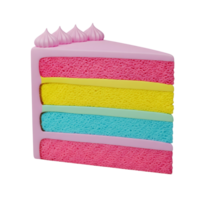 Colorful Layered Cake Slice Minimalist 3D Rendering And Smooth Renderer png