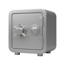 Closed Metal Safe Minimalist 3D Rendering Soft And Smooth Renderer png