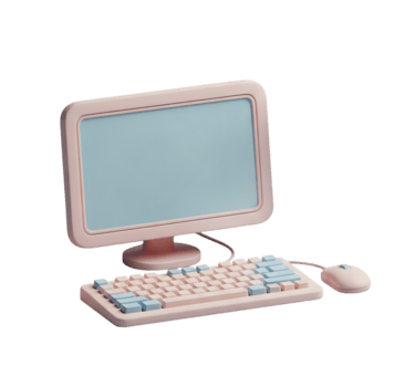 Desktop Computer minimalistisch 3d Rendern im Sanft glatt Renderer png