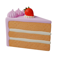 Colorful Layered Cake Slice Minimalist 3D Rendering in Smooth Renderer png