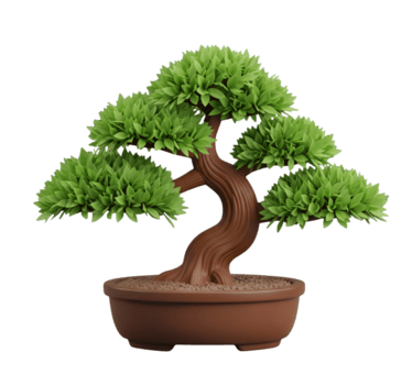 bonsai träd minimalistisk 3d tolkning i en mjuk slät renderare png