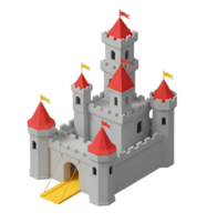 Fantasy Castle Minimalist 3D Rendering And Smooth Renderer png