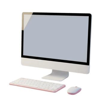 Desktop Computer minimalistisch 3d Rendern im Sanft und glatt Renderer png