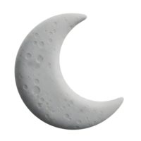 Crescent Moon Minimalist 3D Rendering in a Soft And Smooth Renderer png