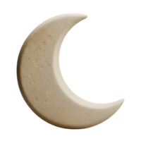 Crescent Moon Minimalist 3D Rendering in Soft And Smooth Renderer png