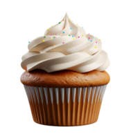 Vanilla Cupcake Minimalist 3D Rendering in a Soft And Smooth Renderer png