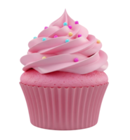 Pink Cupcake Minimalist 3D Rendering in a Smooth Renderer png