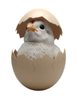Cute Chick Hatching from an Egg Minimalist 3D Rendering And Smooth Renderer png