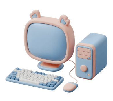 Desktop Computer minimalistisch 3d Rendern glatt Renderer png