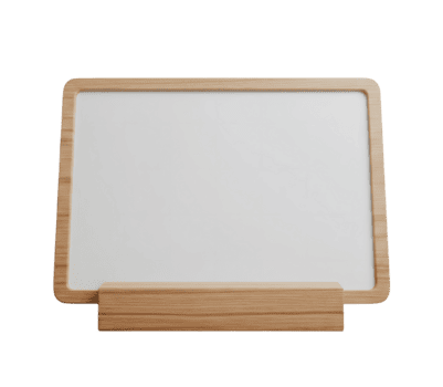 vuoto di legno incorniciato tavola minimalista 3d interpretazione nel un' morbido e liscio renderer png