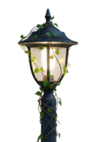 Old Garden Lamp with Ivy Minimalist 3D Rendering in a Soft And Smooth Renderer png