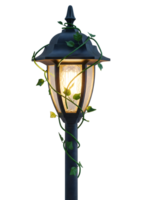 Old Garden Lamp with Ivy Minimalist 3D Rendering in a Soft Renderer png