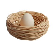 Birds Nest with Eggs Minimalist 3D Rendering in a Smooth Renderer png