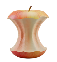 Red Apple Core with Seeds Minimalist 3D Rendering in a Soft Renderer png