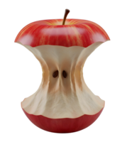Red Apple Core with Seeds Minimalist 3D Rendering Soft And Smooth Renderer png