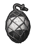 Vintage Glass Fishing Float With Rope Netting. Nautical Maritime Decor Illustration Isolated On Transparent Background png
