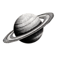 Vintage Saturn Illustration In Retro Engraving. Celestial Illustration Isolated On Transparent Background png