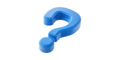 3D Blue Question Mark Symbol. Represents Inquiry, Curiosity, And Problem Solving Isolated On Transparent Background png