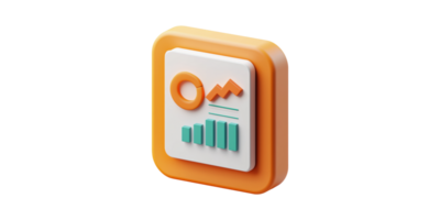 3D Icon Of Data Analytics With Graphs And Charts. Visual Representation Of Business Insights Isolated On Transparent Background png