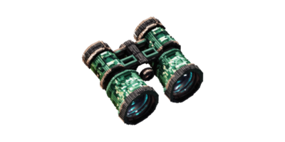 Pixelated Camouflage Binoculars. Retro Gaming And Adventure Theme Isolated On Transparent Background png