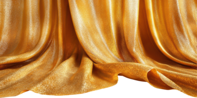 Luxurious Golden Fabric With Glittering Texture. Elegance And Opulence In Interior Design Isolated On Transparent Background png