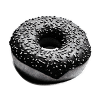 Vintage Donut With Sprinkles In Retro Halftone. Bakery Treat Illustration Isolated On Transparent Background png