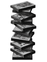 Stack Of Vintage Vhs Tapes In Retro. Nostalgic Media Collection Illustration Isolated On Transparent Background png