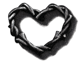 Heart-Shaped Wreath In Vintage Illustration. Nostalgic Romantic Symbol Isolated On Transparent Background png