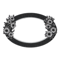 Vintage Floral Oval Frame With Intricate Black And White. Perfect For Retro Scrapbooking And Posters Illustration Isolated On Transparent Background png