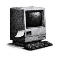 Vintage Computer Illustration. Retro Technology With Illustration Isolated On Transparent Background png
