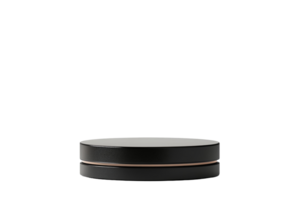 Sleek black circular stand on a transparent background. Perfect to feature an object for promotion in product photography png