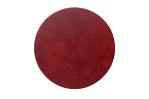 Top view of round, red, textured object, slightly glossy, with a subtle, speckled pattern against a solid transparent background png