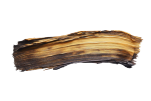 Abstract brushstroke with varied wood tones, light to dark, textural and organic, on a transparent background png