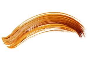 Abstract curve of swirling golden amber strands on transparent background. Texture is glossy and flowing, creating depth png