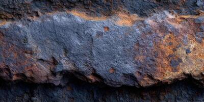 Dark Gray and Rusty Orange Rock Texture Background photo