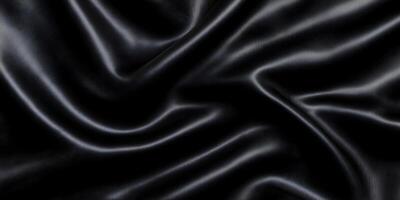 Black Silk Fabric Draped Texture Background Image photo