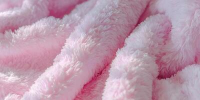 Pink Fluffy Plush Fabric Texture Soft Cozy Blanket Material photo